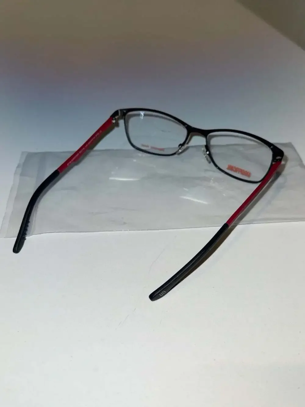 Unofficial UNOF0145 BP00 Black Red Oval Eyeglasses Frames
